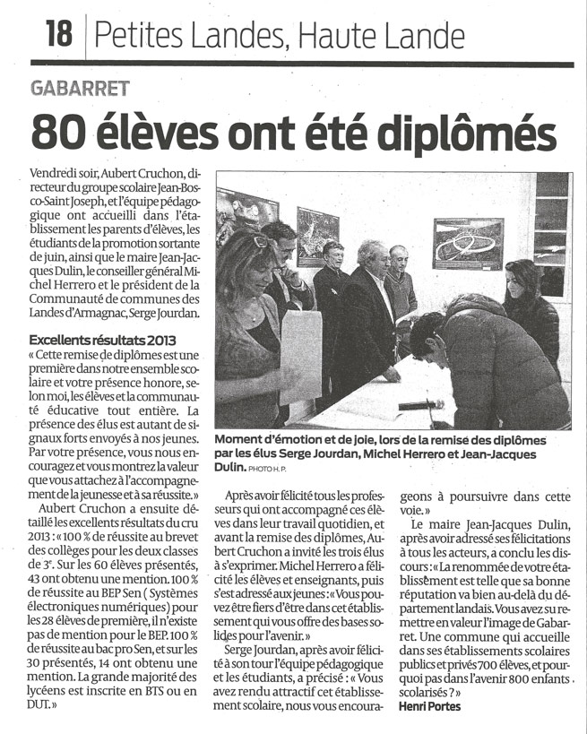 Cérémonie de la remise des diplômes des promotions sortantes 2013